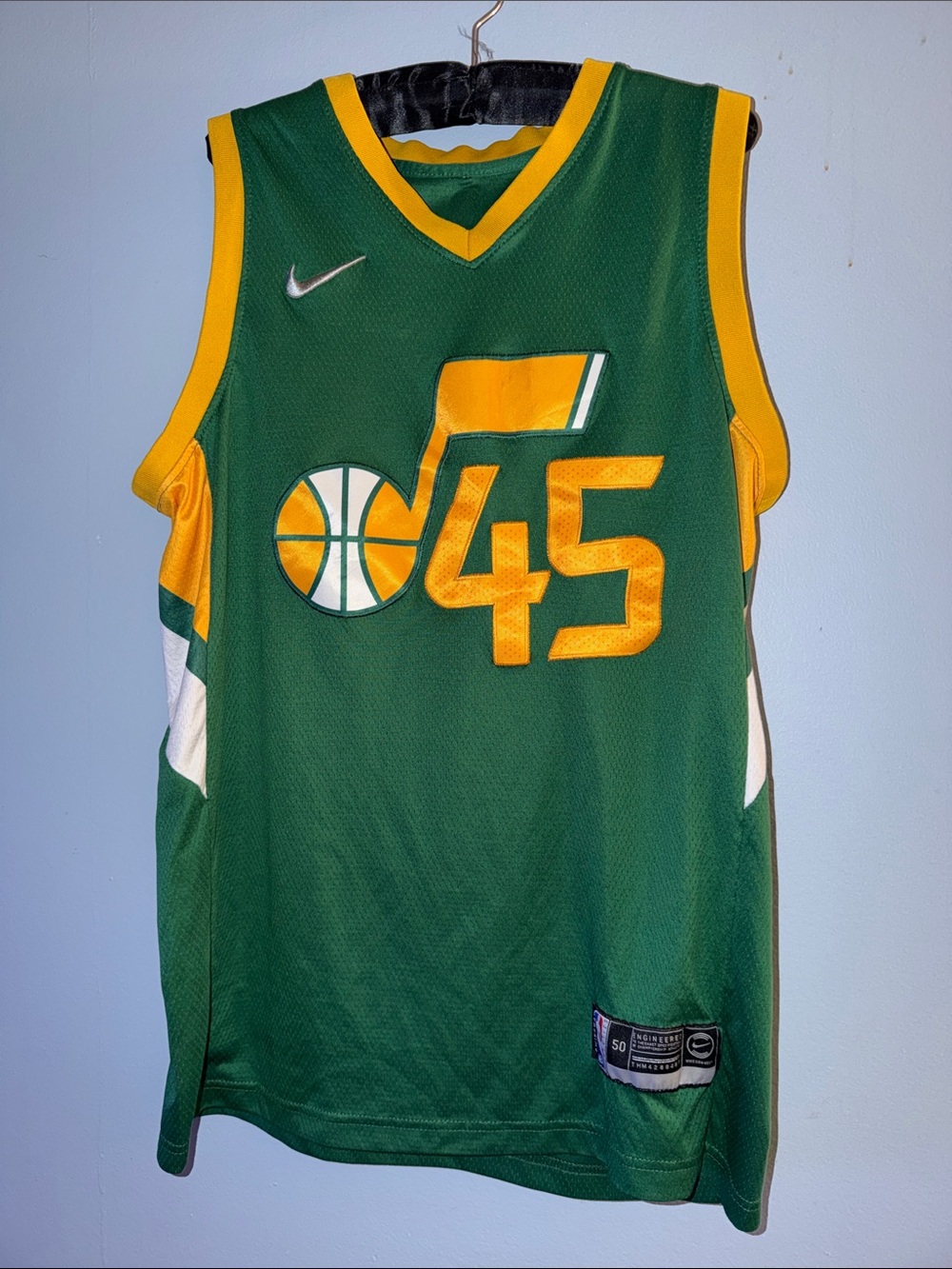 Utah jazz Nike Green and Gold #45 Basketball Jersey
